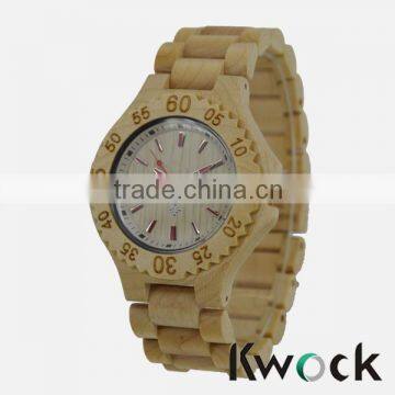 New Fashion Maplewood Handmade Wood Watch with Japan movement