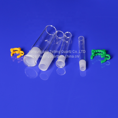 Male and Female Frosted Joint Quartz Glass Joint Tubes With Free Clip photo-2