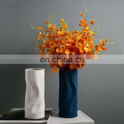 Hot sale Decorative Nordic Unique Multi-colored High Porcelain Ceramic Vase Pot Set with Artificial Flower Gift Home Decor