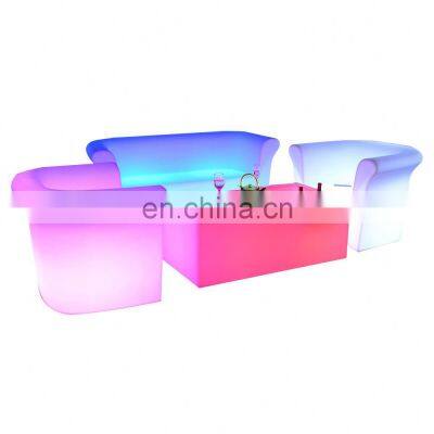 2022 High Quality Modern Luxury Led Sofa Table Led Night Club Furniture Sofas for Home Plastic White Outdoor Sofa photo-5