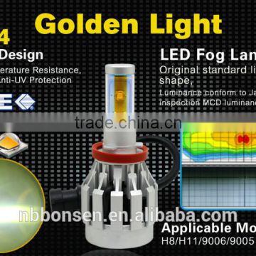 2014hot sale gold lightall in one led head light led fog light H1,H3,H4,H7,H6,H10.H11,H16,P13,PSX,9005,9006,880,881