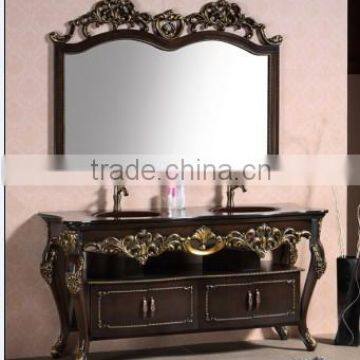 European Ground installation bathroom cabinets with Mirror Cabinet and glass basin