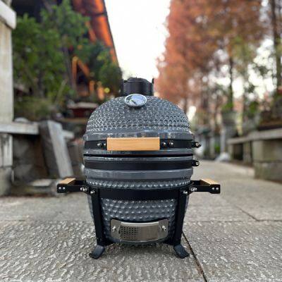 Supplier Factory Direct RG Kamado BBQ Grill 13 Inch Mini Compact Ceramic Kamdo Grill With Dual Handle photo-3