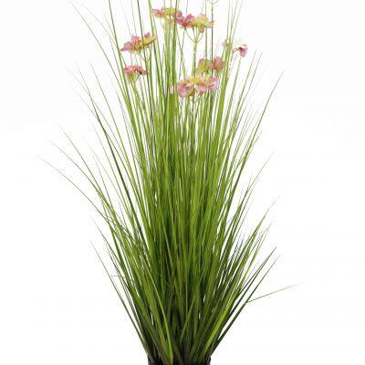 Free Samples Artificial Grass Plastic Potted Indoor Grass Decorations Onion Grass for Indoor Restaurant Home Decor