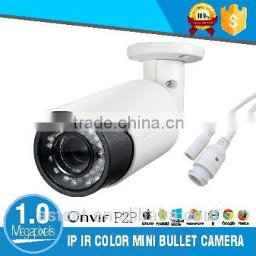 H.264 Varifocal Lens 1.0MP HD IP Color IR Bullet CCTV Camera For home