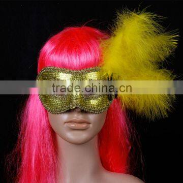 lace Feathers masks masquerade color gold