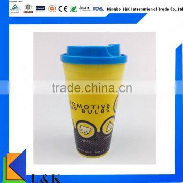 plastic insulated double walled coffee mugs/starbucks plastic drinking mug