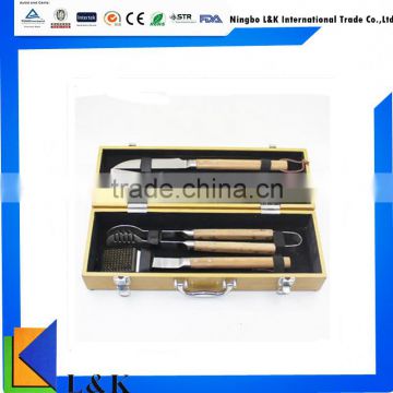 stainless steel bbq tools bbq tools/bbq tool set/bbq set wood box