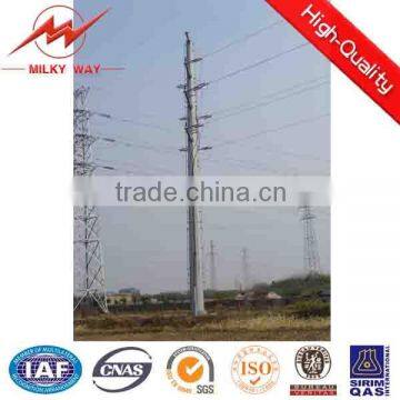Powder Coating 12m treated electric pole parts with Cross Arm