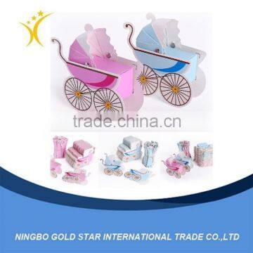 Wholesale new design Wedding baby carriage shape paper Gift Box