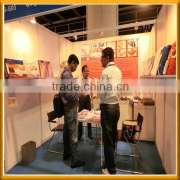 Greek customer visit our hongkong Exhibition for polyester electric blanket with CE,ROHS certification