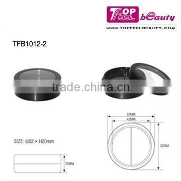 Custom Color Powder Blusher Compact Black Round Plastic Makeup Container With Clear Lid photo-2