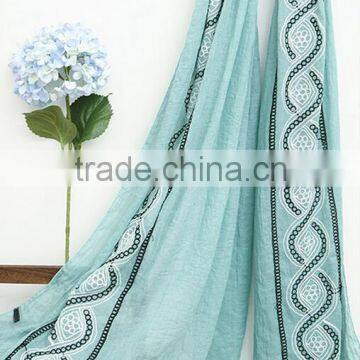 New Design Maxi Long Soft Viscose Embroidery Women Muslim Scarf