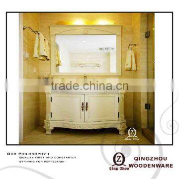 Beech solid wood bathroom cabinet