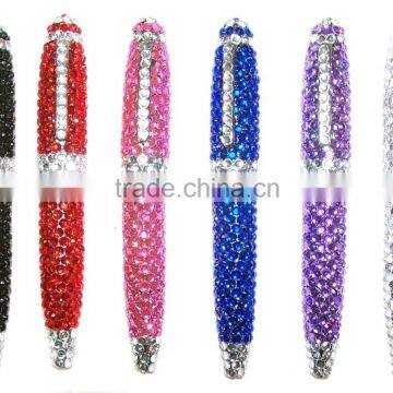 New Fashion Bling Shining Metal Pen Glitter Ball Pen Short Ball Pen 2015