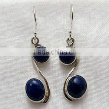 Excellent Deep Blue Lapis 925 Sterling Silver Earring, 925 Silver Jewelry, Sterling Earrings photo-5