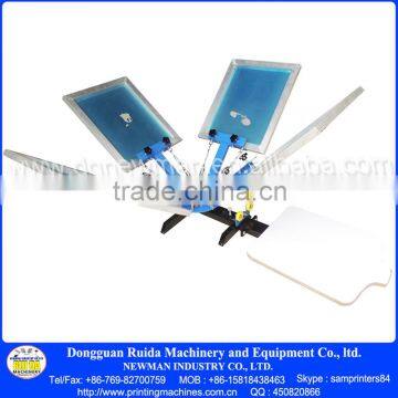 Manual 4 Color 1 Station Table Top Rotary Silk Screen Printing Machine With Some Printing Materials for Flat Items photo-2
