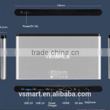 Vensmile Win10 mini pc x86 Intel Cherry Trail Z8300 smart tv box mini pc ipc002 plus desktop mini pc cpu