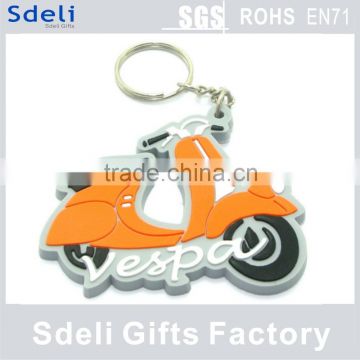 Hot sale designing custom keyring motorcycle rubber keychain