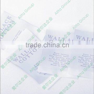 Personalized shoe lace care instruction label patch