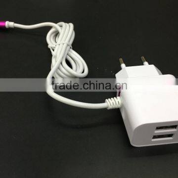 5V 2.1A EU Plug with 2USB Travel charger