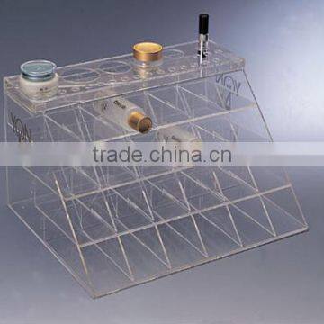 Acrylic Cosmetic Case With Lattice Lucite Make up Display Rack for Lipsticks photo-5