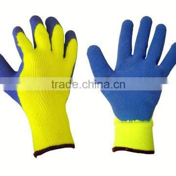 Cheap gardening glove wholesale latex palm coated leather work glove with good quality GL2083