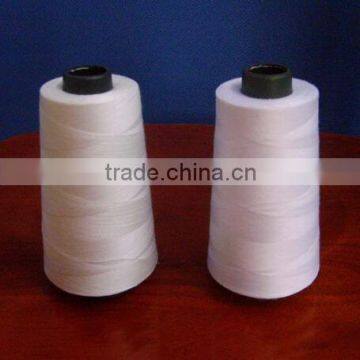 sell yarn: 100% Polyester sewing thread raw white on optical white plastic dye tube