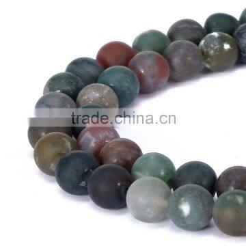 Hot Selling Matte India Agate Round Gemstone Loose Beads