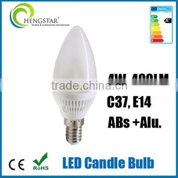 220v 4w E14/E12 360degree beam ra85 small frosted milky LED candle bulb lighting