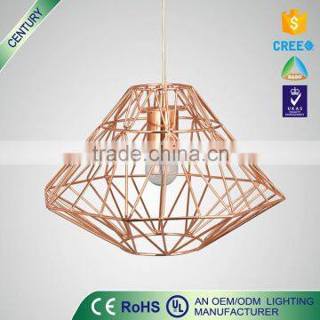 High Quality led bird cage Modern Metal pendant lamp light Copper Color