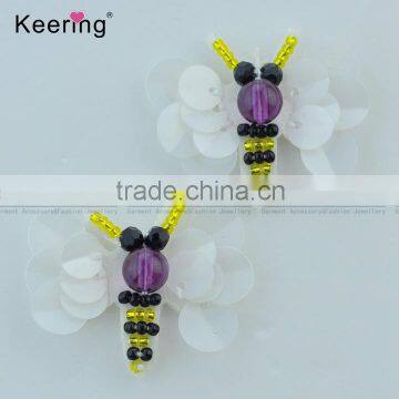 2017 spring women lovely beaded bee design patch WPHB-083