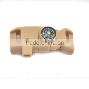 2017 New Bushcraft 1/2" Whistle Compass Buckles w/ Flint Fire Starter & Striker for Paracord Bracelet photo-4