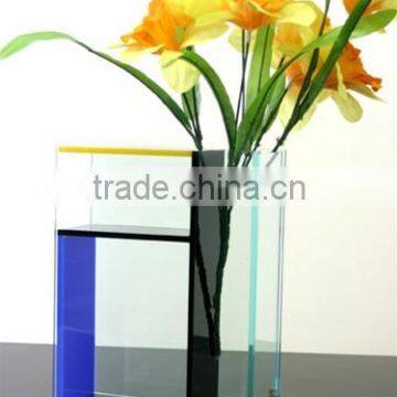 Modern design lovely shape home decoration clear acrylic flower vase