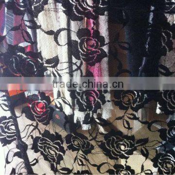 fashion rose lace fabric for garment dress