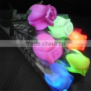 fashion plastic rose lighted up changing color rose