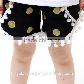 2016 Wholesale Children's Boutique Tank Top Home Wear Set Kids Clothes Set Gold Dot Shorts Baby Girl Outfit photo-5