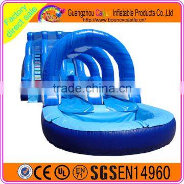 Popular cheap inflatable water slide with pool inflatable slip n slide for sale