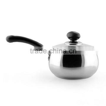 price of 304 stainless steel round milk boiling saucepan with glass lid