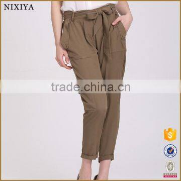 Spring and Autumn Regular Fit Rayon Casual Cargo Pants Women