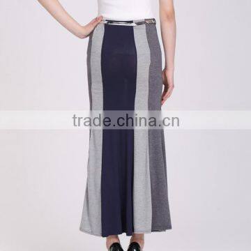 Color Block Long Maxi Skirt Muslim 2016 Fashion Summer Skirt photo-4