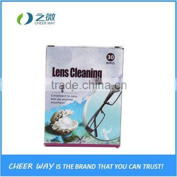 30pcs lens clean wet wipes lens wipes eyeglasses cleaning paper