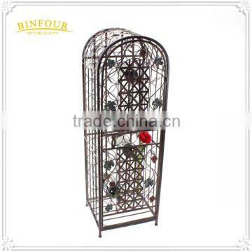 Best Price Antique Metal Display Rack Wrought Iron Corner Wine Cabinet photo-2