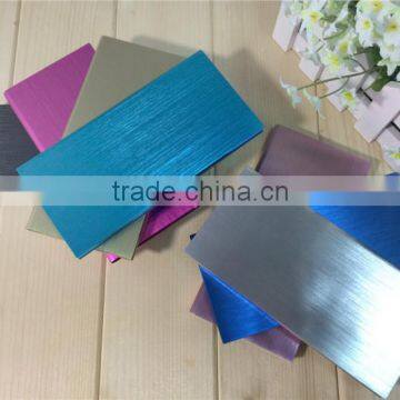 China Manufacture Brushed Metal Slim Power Bank