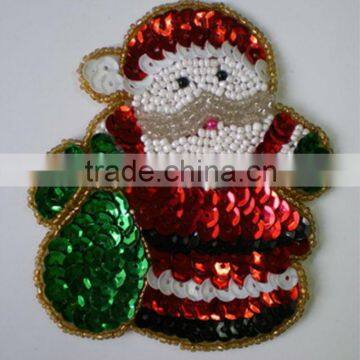 appliqued Sequin Santa Claus /santa claus embroidery/patches/badges