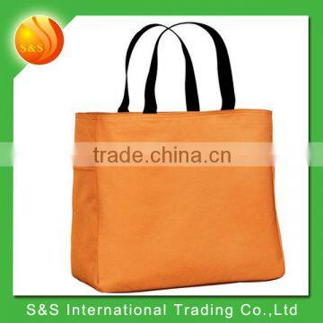 Webbing Handles 600D Polyester Canvas Shopping Tote Bag