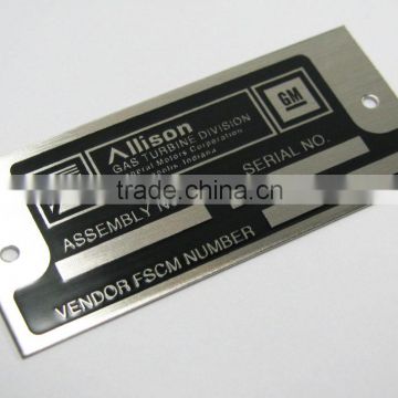 metal serial number tags , 2 hole metal tag