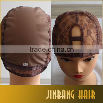 New premium factory price human hair U shape front lace wig caps for making wigs