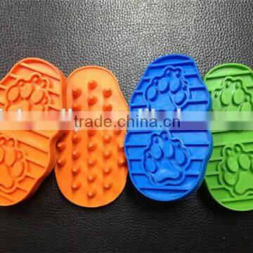 Colorful Dog grooming Pet soft TPR rubber massage brush