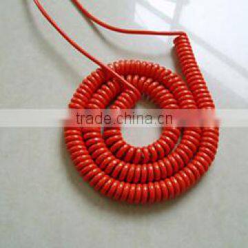 red PVC material spring cable